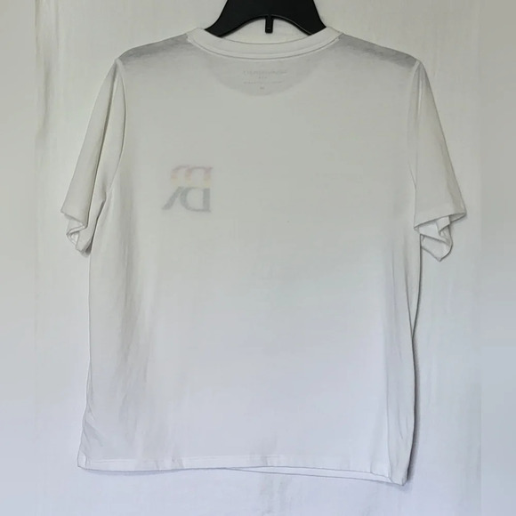 Banana Republic White Short Sleeve Rainbow Logo‎ Casual Summer Tee Size M - Picture 5 of 5